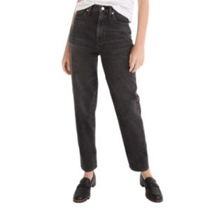 Madewell Baggy Tapered High Waisted Jeans Black Mackinnon Wash Sz 29